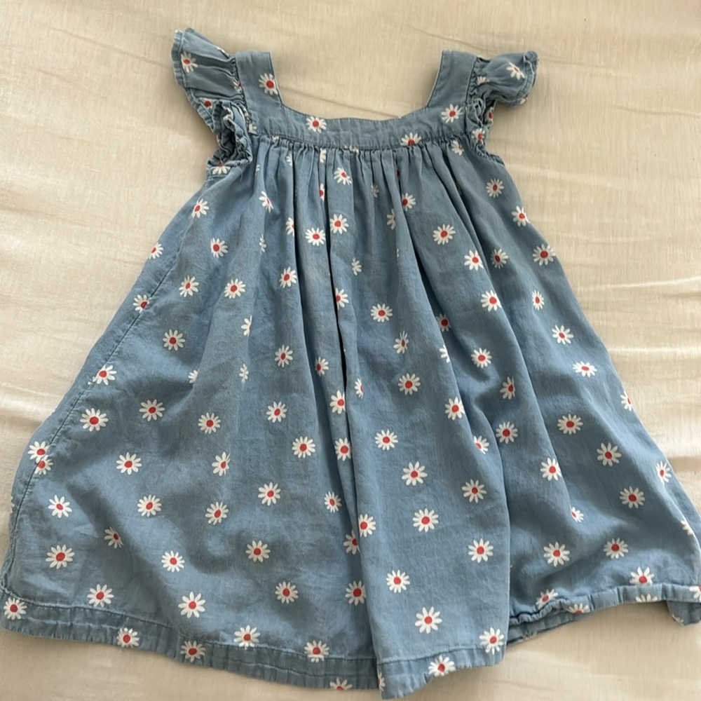 Tucker + Tate girls chambray flower dress sz 3